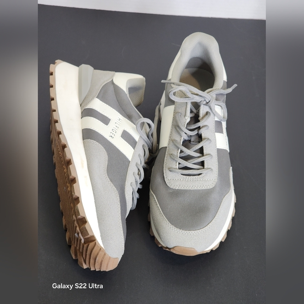 Tommy Hilfiger Gray and White Men's Shoes - Picture 2 of 6